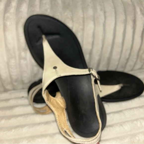 Women's Black and Cream Sandals - Picture 1 of 7
